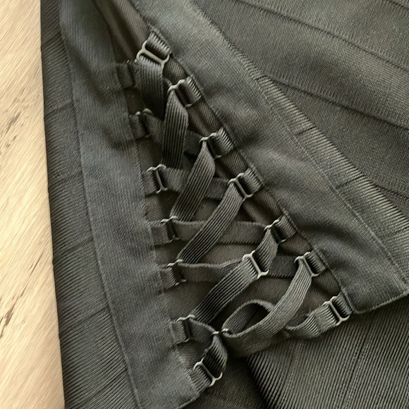 Guess Los Angeles Luxe Strappy Mesh bandage Corset Ties Bodycon Dress S - Picture 9 of 12